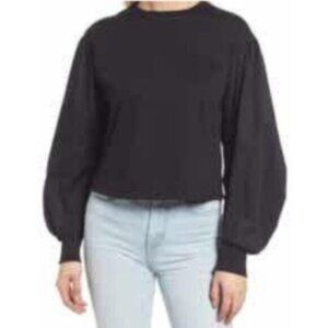 NWT Everleigh Black Crew Neck Warm Comfy Cozy Cabincore Sweatshirt Medium